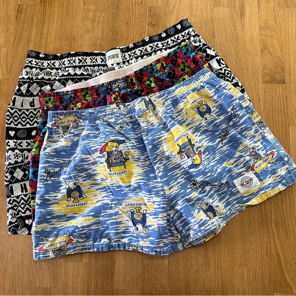 Mixed LARGE Lot of 3 100% Cotton Lounge Sleep Boxer Shorts - Picture 1 of 12